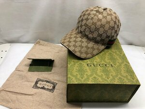 GUCCI グッチ ベースボール キャップ 帽子 ハット Mサイズ 58cm 200035 GGキャンバス シェリーライン 箱 布袋付き