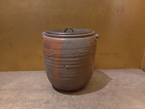 ▽ 【4】 水指 / 古物 陶器 落款 在銘 銘有 茶道具 