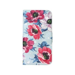 【在庫処分】 エアージェイ iPhoneX iPhoneXs (5.8インチ) 手帳型 ケース 花柄 ブルー フラワー AC-P8-FG BL