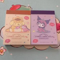 サンリオキャラクターズ　ミニメモ帳コレクション　ポムポムプリン　クロミ