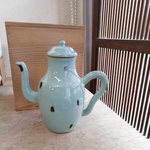 水注　飛青磁　茶道具　茶道　木箱　陶器　青磁