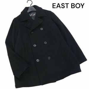 EAST BOY イーストボーイ 秋冬♪ メルトン ウール スクール Pコート Sz.11　レディース 黒 女子 学生 通学　K3T01133_B#N