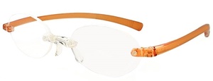 新品 老眼鏡 超軽量フレーム オレンジ +1.50 ツーポイント シニアグラス ソフト老眼鏡 オーバル型 シンプル