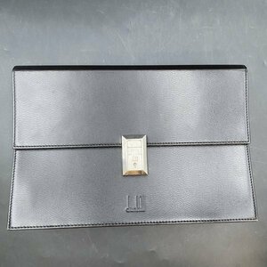 G0422X18 Dunhill/ダンヒル キーロック付セカンドバッグ ブラックレザー×シルバー金具　未使用保管品　メンズレディース　ハンドバッグ