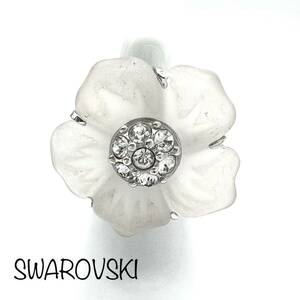 SWAROVSKI｜スワロフスキー 指輪 S 11号【アクティ】フラワー 花 ラインストーン シルバーカラー リング アクセサリー ブランド a442et