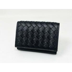 ボッテガヴェネタ 三つ折り財布 ラムレザー ブラック 未使用品 BOTTEGA VENETA 515385 VO0B2 8885