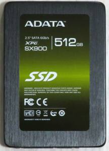 ADATA SSD 512GB 2.5インチ 9.5 mm Serial ATA 6Gb/s 読込速度540MB/s 書込速度465MB/s ASX900S3-512GM-C エイデータ 美品 同梱不可