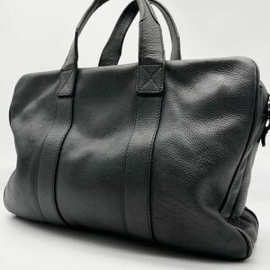 美品 ジョルジオアルマーニ GIORGIO ARMANI メンズ ビジネスバッグ ブリーフケース レザー 本革 ブラック 黒 A4収納 仕事鞄 カバン 