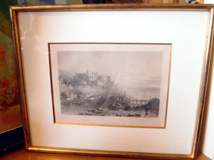 ★W.L.Leitch"The Town and Castle of Heidlberg Rhine"ウィリアム・レイトン・リーチ 銅版画