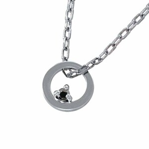 甲丸 一粒石 ペンダント ネックレス ブラックダイヤモンド(黒ダイヤ) 白金（プラチナ）900 小サイズ