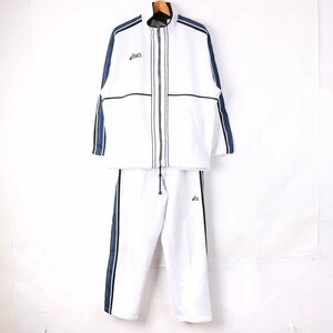 アシックス ジャージ セットアップ サイドライン スポーツウェア 日本製 メンズ Mサイズ ホワイト asics