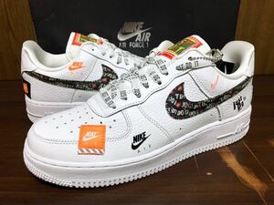 18年製 NIKE AIR FORCE 1 PRM JDI ナイキ エアフォース プレミアム AF1 JUST DO IT【AR7719-100】WHITE ホワイト レザー 白 US8