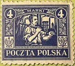 1922/23年ポーランド 鉱夫図案切手 4m