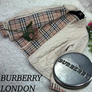 バーバリーロンドン BURBERRY レディース キルティング ジャケット チェック柄 XLサイズ 大きいサイズ ロゴボタン 送料無料