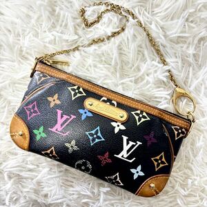 Louis Vuitton ルイヴィトン マルチカラー モノグラム ポシェットミラMM アクセサリーポーチ 通勤 通学 総柄 ミニハンドバッグ