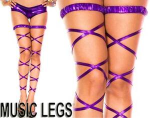 A21)MusicLegsメタリックレッグストラップ ML34002 紫ポールダンス衣装B系