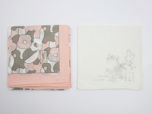 イヴサンローラン YVES SAINT LAURENT ハンカチ ポケットチーフ 総柄 刺繍 セット ピンク ホワイト レディース