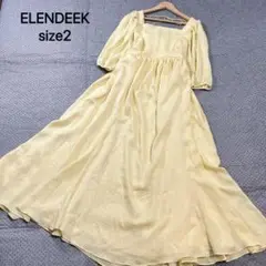 ELENDEEKスクエアネックウェーブワンピース　矢野未希子さんコラボsize2