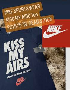 新品 2016年製【NIKE KISS MY AIRS Tシャツ XL 紺 タグ付】jordan1 dunk sb travis acg moc force1 max95 vintage