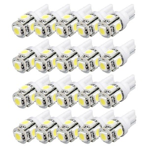 [20個セット] T10ウェッジ LEDバルブ ホワイト 白色 12V車用 5SMD 【送料無料】