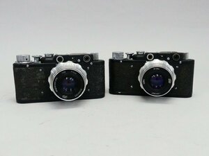 z765 旧ソ連 レンジファインダー カメラ フェド1 FED-1 フィルム 黒ボディ 純正 レンズ 二台 まとめて
