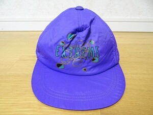 新品 80年代 ビンテージ 韓国製 EXTREME スキー 登山 キャップ 帽子 パープル 紫色 フリーサイズ レトロ 昭和 当時物
