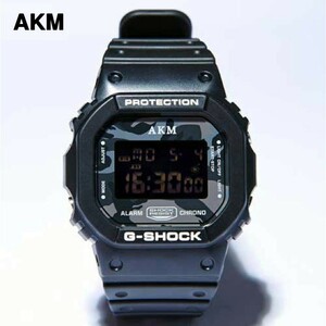 ￥18,000+Tax【CASIO AKM x G-SHOCK DW-5600 カシオ エイケイエム Gショック ブラック 迷彩 カモフラージュ 限定 腕時計 G122 AGS001】