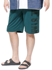 【新品】 5L グリーン コンバース(CONVERSE) ショートパンツ メンズ 大きいサイズ 接触冷感 吸汗速乾 UV対策 ビッグプリント ハーフパンツ