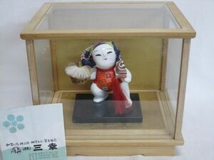 雉坂★伝統工芸品【　「加賀人形」置物　（株）三幸　「塑童」作　】★床飾・節句飾・出産祝・獅子舞・縁起もの