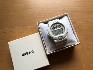 箱付 美品程度 CASIO カシオ Baby-G デジタル シルバー系×ホワイト BG-6900 3297 純正ラバーベルト レディース 腕時計
