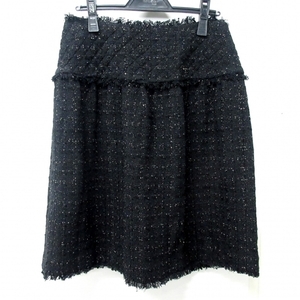 シャネル CHANEL スカート サイズ38 M P26356 - 黒 レディース ひざ丈/ツイード/ラメ 05A 美品 ボトムス