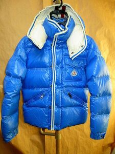 モンクレール 　MONCLER BRANSON フード　ロゴ　ワッペン ダウン ジャケット 青　0　国内正規品