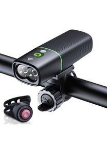 ライト 光センサー搭載 大容量2600mAh 1200ルーメン USB充電式 LEDヘッドライト 自転車ヘッドライト 高輝度IPX5防水バッテリー　テルライト
