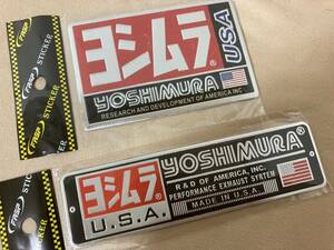 2種類 2枚 セット ヨシムラ USA 耐熱 アルミ ステッカー マフラー等に YOSHIMURA USA ポップ吉村 POP YOSHIMURA サイクロン 手曲げ