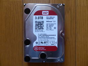 Western Digital RED WD30EFRX/HDD/3TB/CMR/64MBキャッシュ/送料込/中古