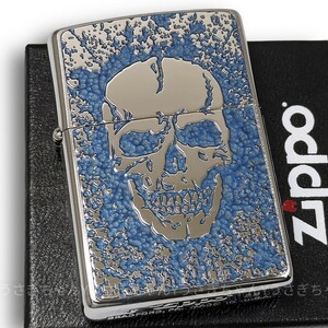 zippo☆両面加工☆ボーン スカル☆zippo ロゴ☆BL☆ジッポ ライター