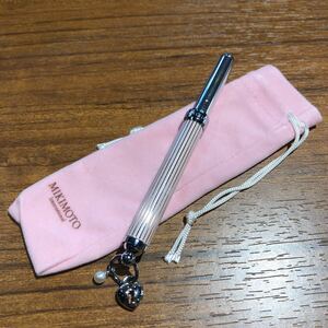 〈送料無料〉ミキモト リップブラシ 紅筆 パール 真珠 鍵 ピンク ハート シルバーカラー 化粧道具 化粧小物