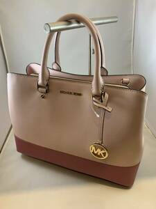 未使用　マイケルコース MICHAEL KORS 2way ショルダーバッグ ハンドバッグ ピンク 斜め掛け可能 MKチャーム付き