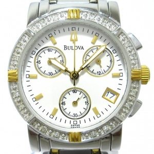 Bulova(ブローバ) 腕時計 - 98R98 レディース ダイヤベゼル/クロノグラフ 白