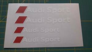 送料無料 Audi Sport Brake Caliper Decal Sticker アウディー ステッカー シール デカール 4枚セット ホワイト
