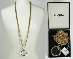 VINTAGE ヴィンテージ CHANEL シャネル ダブルチェーン ルーペ ネックレス ココマーク b5414