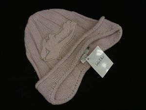 1円 ■極美品■ baby Dior ベビーディオール ウール ニット帽 ニットキャップ 帽子 表記サイズ 2A キッズ ピンク系 BI1762