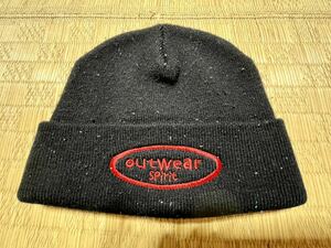 outwear spiritニット帽 ニットキャップ ビーニー Supreme Beanie 黒 ネイビー ワッチキャップ