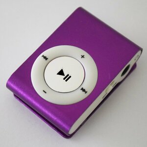 【パープル】MP3 プレイヤー 音楽 SDカード式 充電ケーブル付き 【ボタンホワイトタイプ】