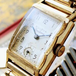 #3063【１円スタート】メンズ 腕時計 ブローバ 21石 アンティーク 1951年 ヴィンテージ 手巻き 機械式 Bulova 金張り ゴールドF 不動品