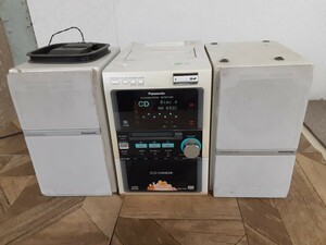 家電１】パナソニック/Panasonic/SD CD MD カセット ラジオ FM/AM ステレオシステム/SA-PM710SD/ システムコンポ CD動作確認OK/現状