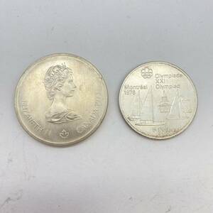 【V-54】 カナダ 1973 モントリオール オリンピック記念 10ドル 5ドル 銀貨 2枚 まとめて 1976 エリザベス2世 記念硬貨 コイン