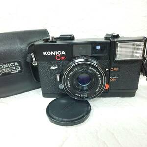 ◆◇コニカ◇◆KONICA C35 EF ブラックボディ ピッカリコニカ / HEXANON 38mm F2.8 フラッシュ・シャッターOK◆コレクション放出