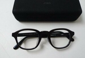 ◆JINS ジンズ セルフレーム クリアレンズ セルフレーム 眼鏡 MCF-17A-011A85 47□24-149039 黒 美品