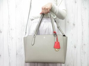 未使用展示品 Tory Burch トリーバーチ トートバッグ ショルダーバッグ バッグ レザー グレージュ 2WAY A4可 71002